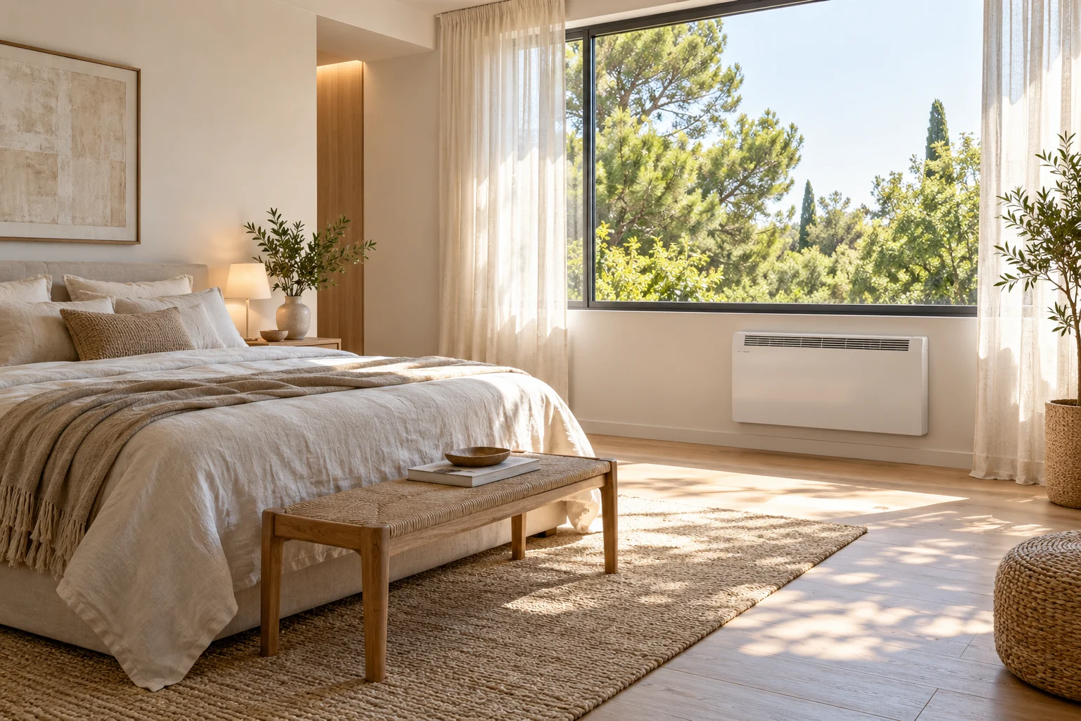 Une chambre d’appartement lumineuse